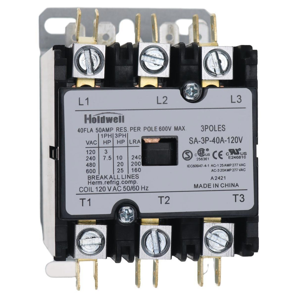 New 3 Pole 40 Amp 120V Coil Definite Purpose Contactor SA-3P-40A-120V
