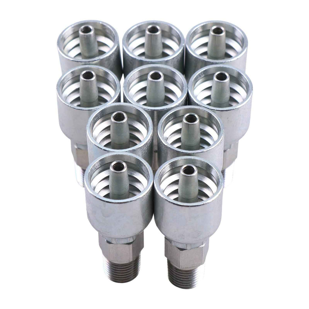 10Pcs Hydraulic Hose Fitting w/ 1/2" JIC Female for Parker 1/2" Hose 10643-8-8
