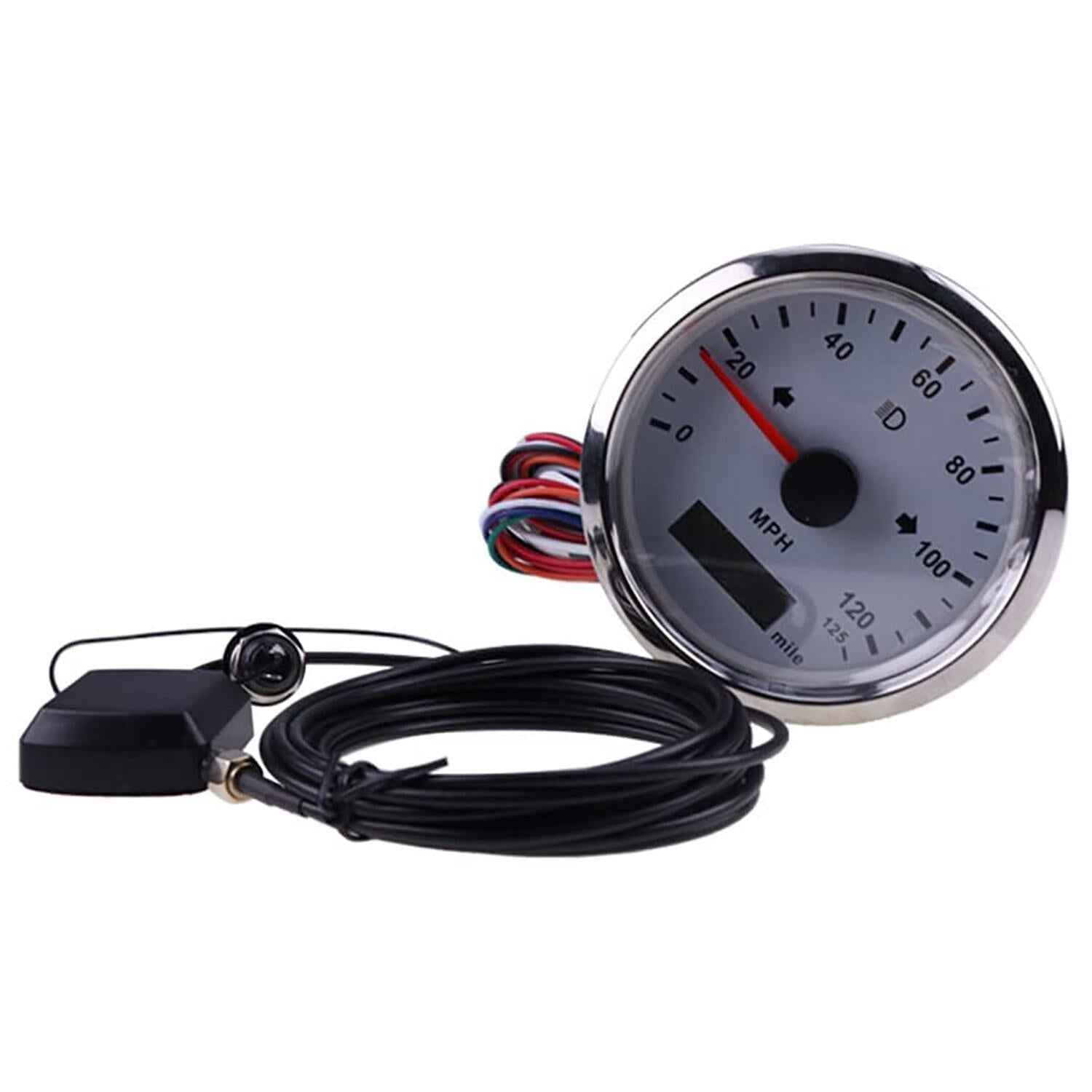 125MPH GPS Speedometer Adjustable for Boat Car 3 3/8 12V 24V w/Backlight