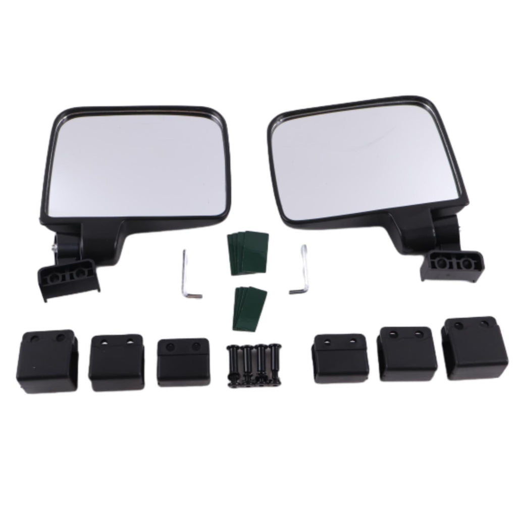 No Drilling Side Rear View Mirrors For EZGO Yamaha Club Car Golf Cart