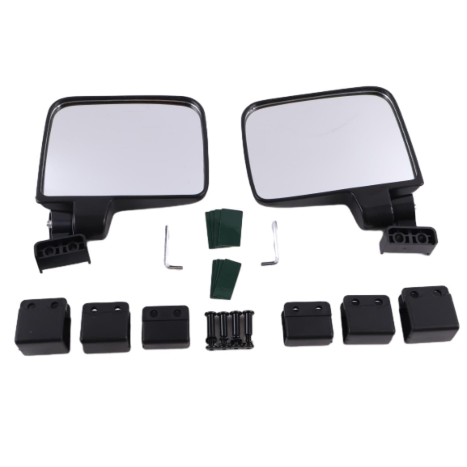 No Drilling Side Rear View Mirrors For EZGO Yamaha Club Car Golf Cart