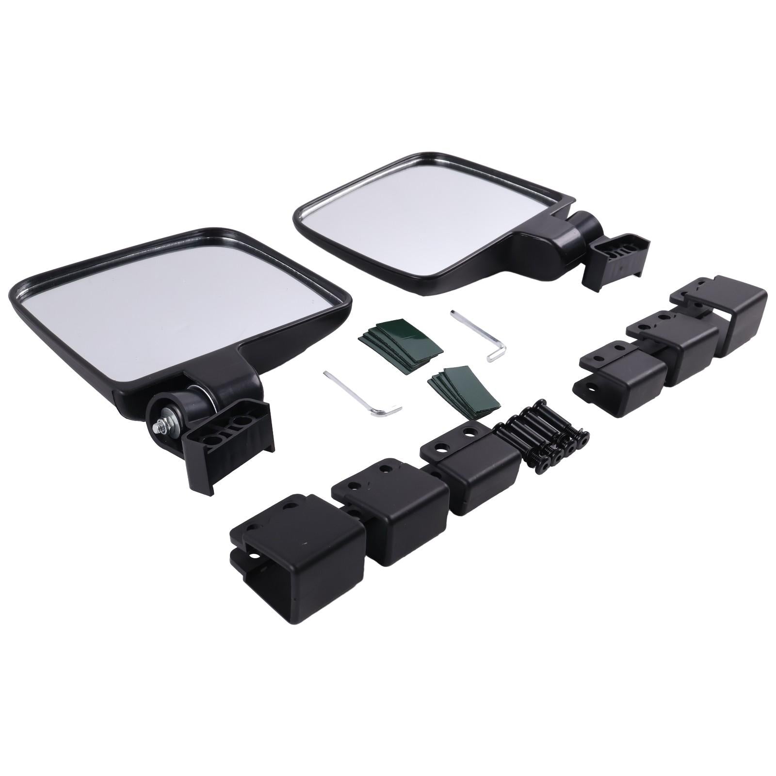 No Drilling Side Rear View Mirrors For EZGO Yamaha Club Car Golf Cart