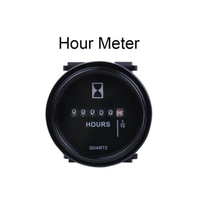 Universal Black Round Hour Meter for Boats Marine Engines Service Intervals