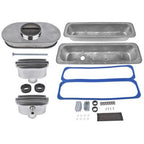 Finned Tall Valve Covers w/ 15" Air Cleaner Breather for Chevy Small Block 400