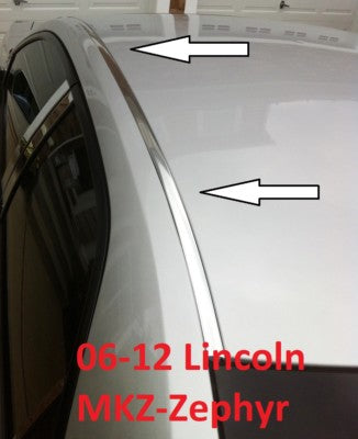 Chrome Roof Top Trim Molding Kit for 2006 2012 Lincoln MKZ Zephyr