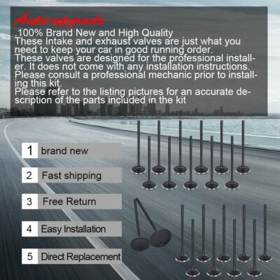 Intake Exhaust Valves For 00-10 Acura Honda Saturn 3.2L 3.5L SOHC 24v J32A1
