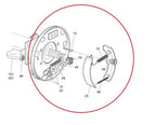70998G02 Passenger Side Brake Assembly With Brake Shoes For EZGO TXT Golf Cart