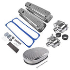 Aluminum Full Finned 12" Air Cleaner Dress Up Kit for Chevrolet Small Block 350