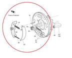 Drivers Side Brake Assembly with Brake Shoes for EZGO TXT Golf Cart 70998-G01