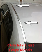 Chrome Roof Top Trim Molding Kit for Infiniti G35 2003 to 2006 2 Door
