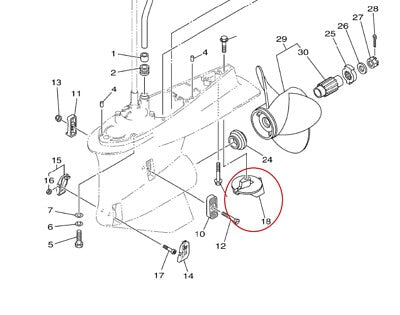 61A-45371-00-00 18-6119 Zinc Trim Tab Anode for Yamaha Outboards 200 225 250 HP