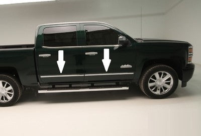 Chrome Side Door Trim Rocker Panel Molding Package for Chevy Silverado 14 19