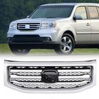 Front Bumper Silver Grille Molding Surround Trim for Honda Pilot 2012-2015