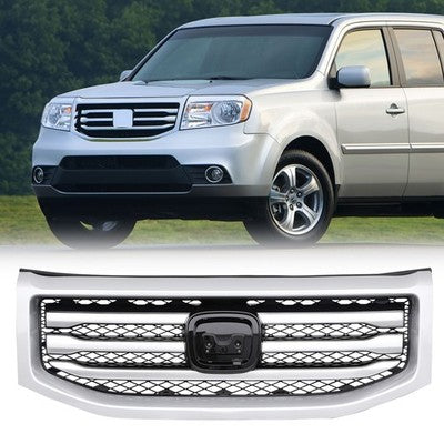 Front Bumper Silver Grille Molding Surround Trim for Honda Pilot 2012-2015