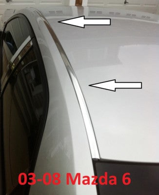 Chrome Roof Top Trim Molding Kit for 2003-2008 Mazda 6