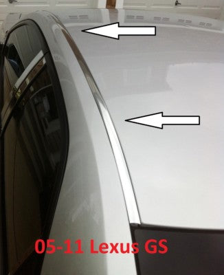 Chrome Roof Top Trim Molding Kit for 2005 to 2011 Lexus GS