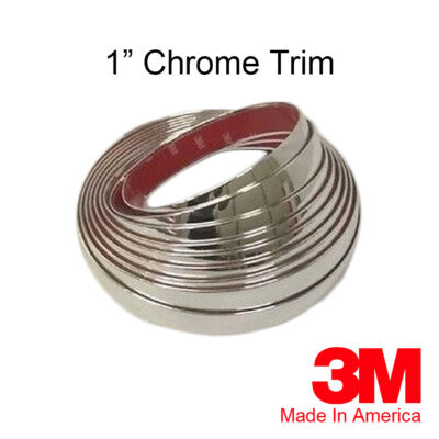 1 Inch Chrome Rocker Panel Side Body Molding Flexible Trim Roll