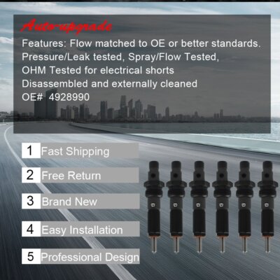 6 Pcs Diesel Fuel Injector Set 4928990 For Dodge Cummins Engine 5.9L 1994-1996