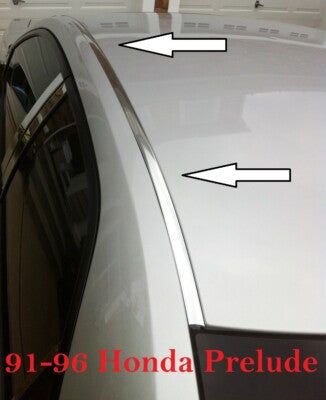 1991-1996 Honda Prelude Chrome Roof Trim Molding Kit