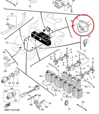 JW9 H6181 00 00 Charger Receptacle For Yamaha G29 Drive YDRE Electric Carts