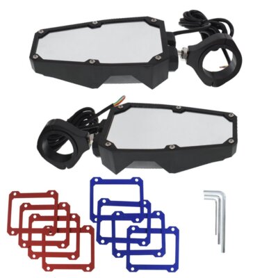 UTV Rear View Side Mirrors w/ LED Lights For Polaris RZR 1.75"-2" Roll Cage NEW