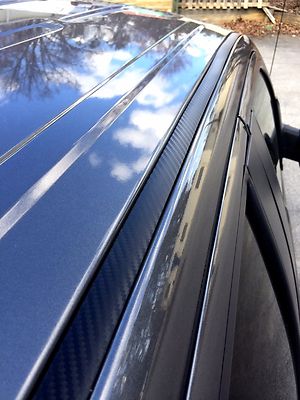 Black Carbon Fiber Roof Top Trim Molding Kit for Ford F-150 2021-2026