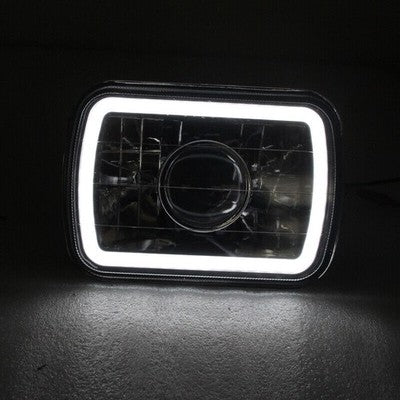 Blue LED Halo Headlights for Mazda 1979-1993 B2200 B2600 RX-7 5X7 7X6 H4 Pair