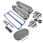 Finned Tall Valve Covers w/ 15" Air Cleaner Breather for Chevy Small Block 400