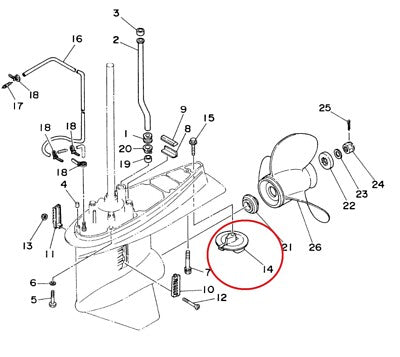 6E5453710100 186097 Zinc Trim Tab Anode For Yamaha Outboards