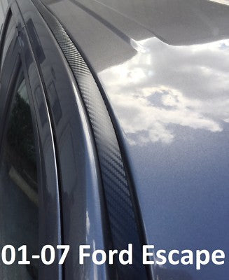 Black Carbon Fiber Roof Top Trim Molding Kit for 2001-2007 Ford Escape