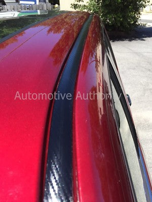 Black Carbon Fiber Roof Top Trim Molding Kit for 2002 2008 Dodge Ram 4 Door