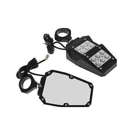 UTV Rear View Side Mirrors w/ LED Lights For Polaris RZR Fit 1.75"-2" Roll Cage