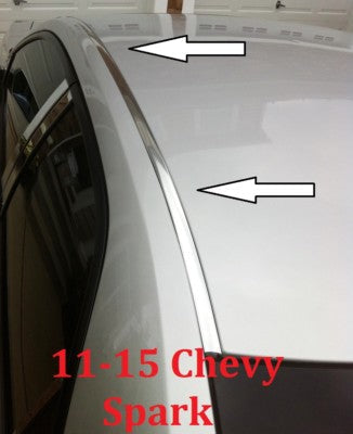 2011 2015 Chevy Spark Chrome Roof Top Trim Molding Kit by Automotive Authority