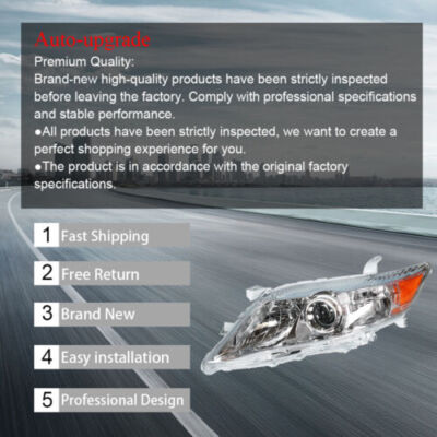 Headlight Assembly For Toyota Camry LE XLE 2010-2011 Headlamps Left/Driver Side