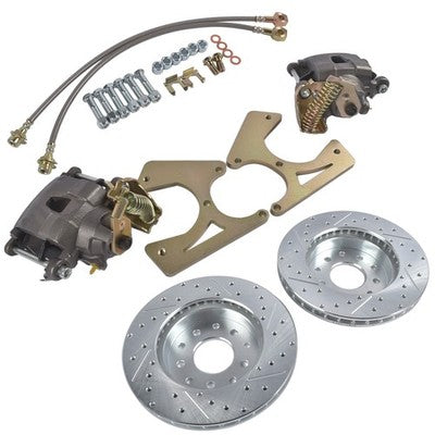 For GM 10 & 12 Bolt Buick Skylark Chevy Bolt-On Rear Disc Brake Kit w/ E-Brake