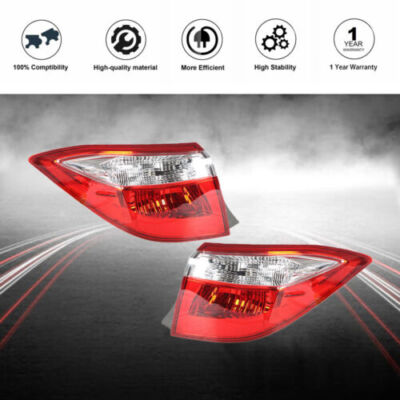 Rear LH+RH Side Outer Tail Light Signal Lamp Fit For Toyota Corolla Series 14-16