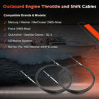 Outboard Throttle Shift Control Cables 18 Ft Gen 1 for Mercury MerCruiser 2 Pcs
