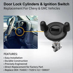Front Door Lock Cylinder Ignition Switch For Chevy Tahoe Silverado GMC Sierra