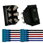 Momentary Reverse Polarity Rocker Switch 20A 12V DC On Off DPDT 6 Pin 2 Pack