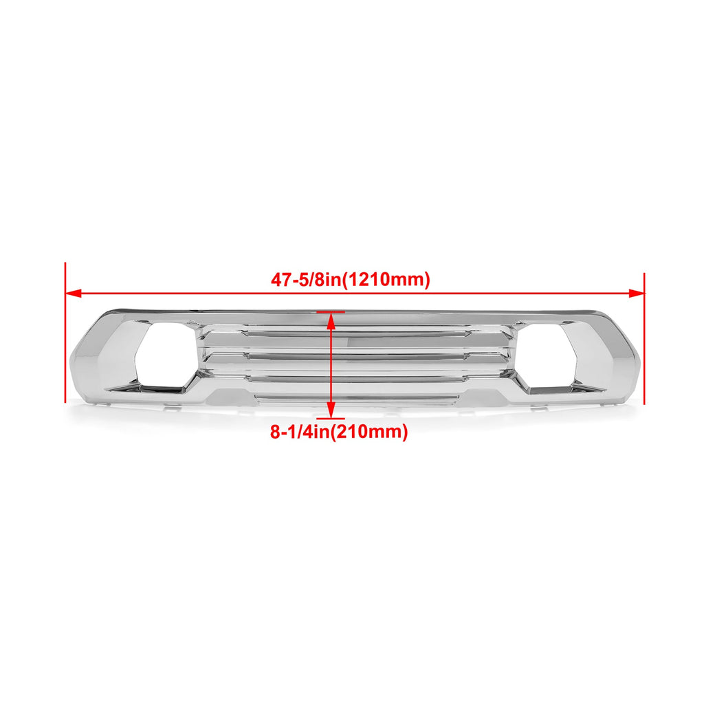 Front Lower Bumper Filler Grille Plate Chrome for 19 21 22 GMC Sierra 1500