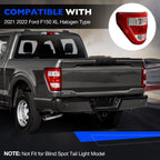 Tail Light Brake for Ford F150 XLT 2021 2023 Halogen Upgrade Raptor Style 2PCS
