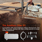 Auxiliary Oiler Kit with Hose for Chainsaw Milling Attachment Cut Sawmill Lumber