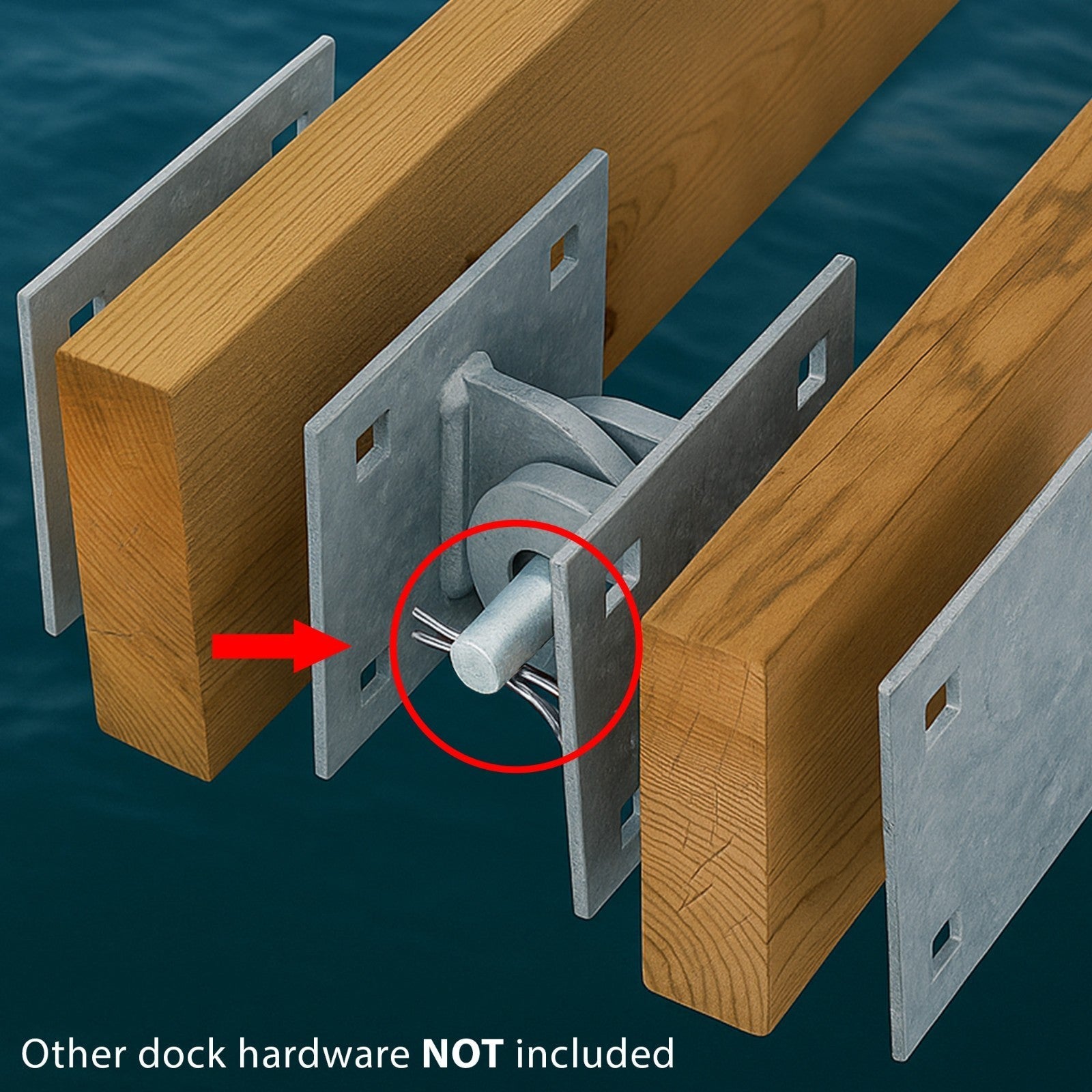 Floating Dock Hinge Connector Pin 3-1-4 x 3-4 Heavy Duty Galvanized Steel 4