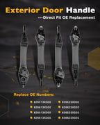 Exterior Door Handles with Lock Cylinder for Hyundai Elantra 2011 2016 4 Piece