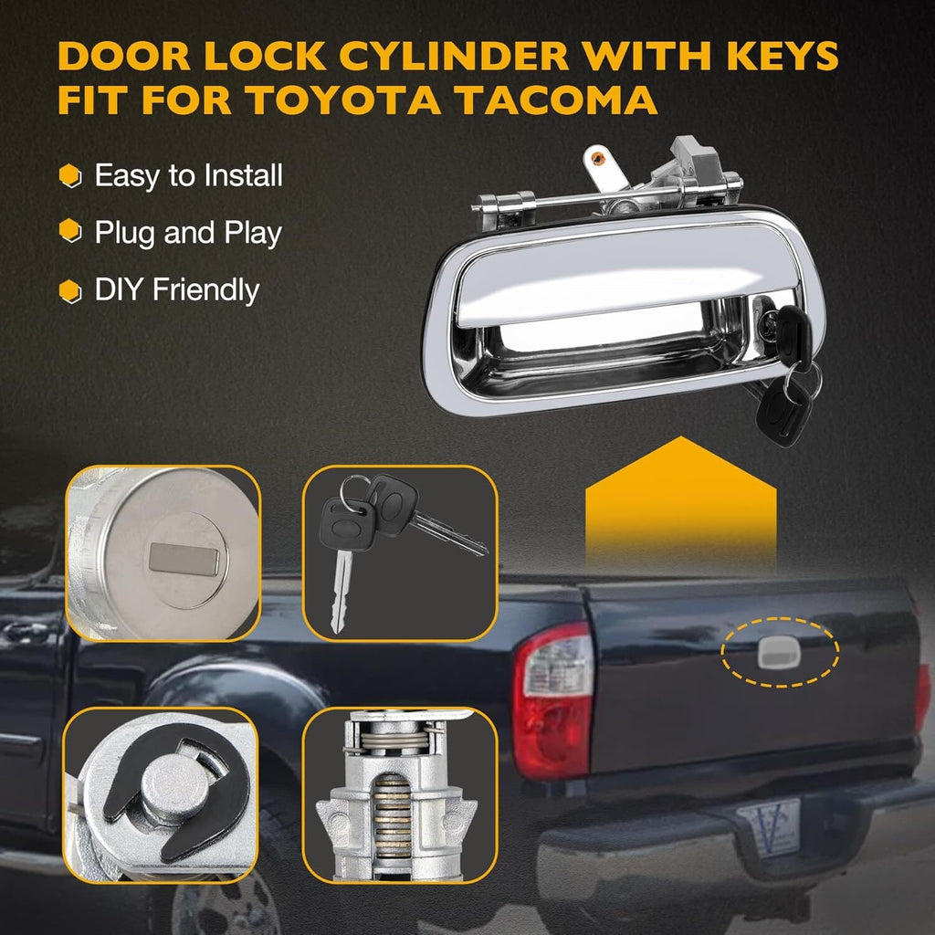 80867 Tailgate Handle with Lock Cylinder Key for Toyota Tundra 00 06 69090 0C010