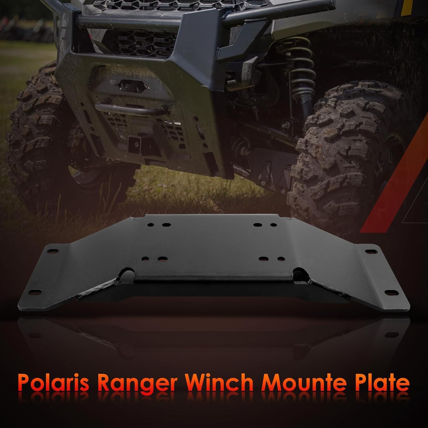 Trailer Winch Mount Plate Bracket Set For Polaris Ranger Midsize 570 2022 2025