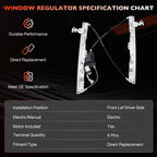 Front Driver Side Power Window Regulator with Motor for Nissan Titan 2004to2015