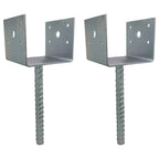 U Shaped 4x4 Deck Post Concrete Anchor Spike Fence Post Base Zinc Plated 2 Pack