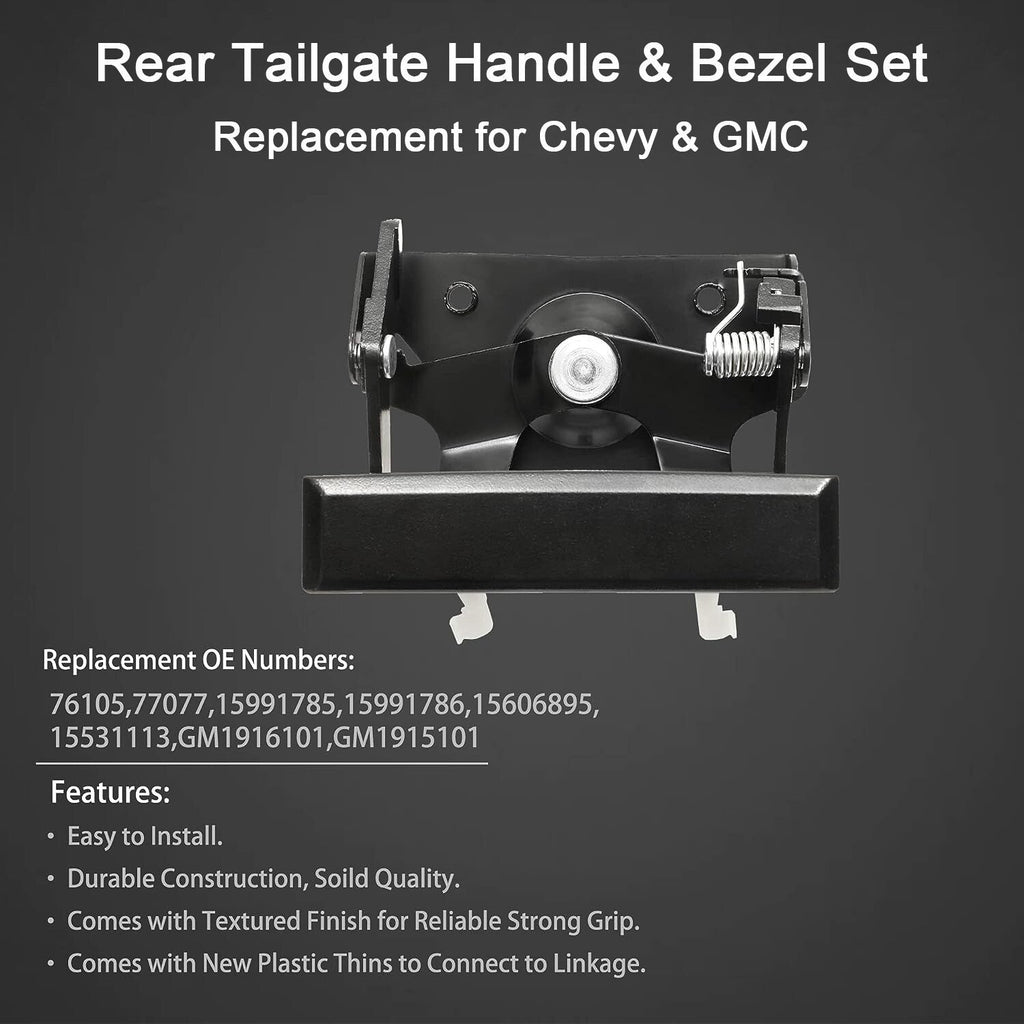 Metal Tailgate Handle And Plastic Bezel Set For GMC C K 1500 2500 3500 1988 2000