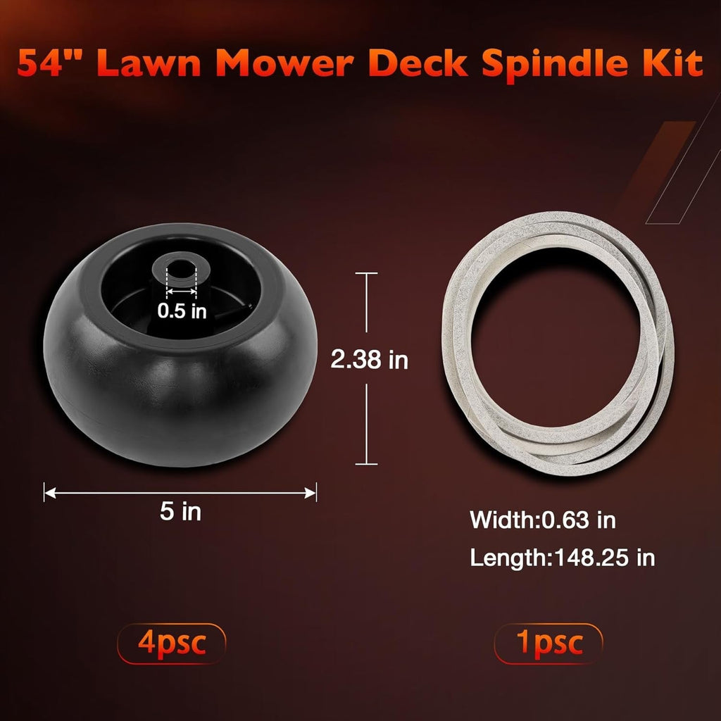 54 Mower Blade Spindle Belt Wheel Idler Kit For Cub Cadet ZT1 ZT2 Troy Bilt MTD